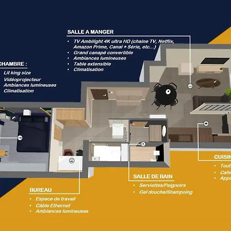 D'une Chambre Avec Wifi A A 2 Km De La Plage Apartment *